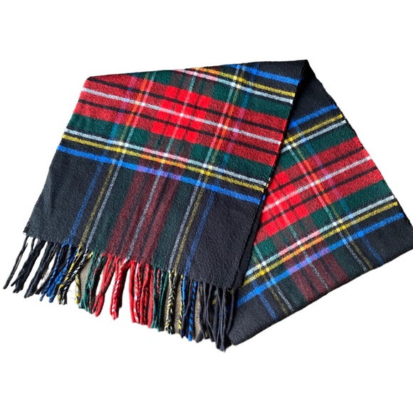 CashMink Accessories - CashMink Plaid Scarf With Long Fringes